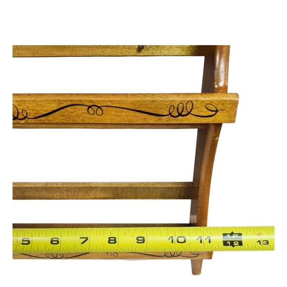 Vintage Wagner and Sons Spice Rack 2 Tier Wood Shelf Wall or Free Stand - Picture 3 of 16